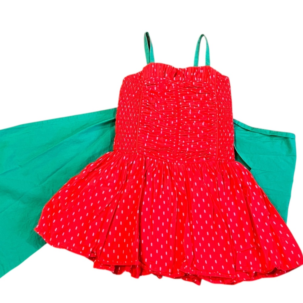 Stella McCartney Red and Green Girl’s Flower Dress, Size 8